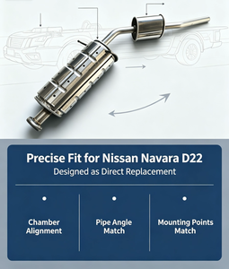 Tubo de Escape de Alta Calidad al por Mayor para Automóviles Nissan, Silenciador para Nissan Navara D22, Pieza de Repuesto para Camioneta - Product Image 3