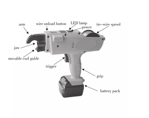 Machine à ligaturer les barres d'armature automatique, ligatureuse de barres d'armature de construction, compatible avec la batterie <span class=keywords><strong>Makita</strong></span>, pistolet à ligaturer les barres d'armature électrique, <span class=keywords><strong>outil</strong></span> d'enroulement de barres d'acier - Product Image 3