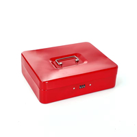 Caja de Seguridad Portátil con Cerradura de Combinación, Caja de Almacenamiento de Dinero de Hierro con Bandeja Extraíble para Monedas, para el Hogar, Tienda, Comercio Minorista