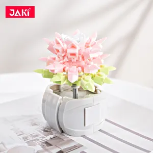 Jaki Factory venda quente Mini Flor plantas suculentas plástico crianças brinquedos blocos de construção