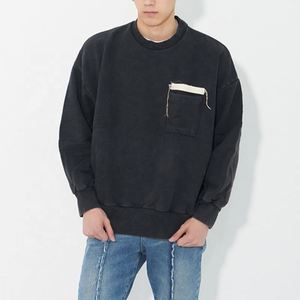 Custom Mens <b>Sweatshirt</b> With Pocket Vintage Heavyweight Oversize <b>Plain</b> <b>Sweatshirt</b> 2025 - Product Image 4