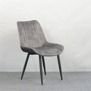 Chaises de salle à manger modernes, ergonomiques, écologiques, colorées, en velours, légères, portables, avec dossier, pieds en métal noir, pour la maison, le bureau, la salle de sport, l'hôtel - Product Image 1