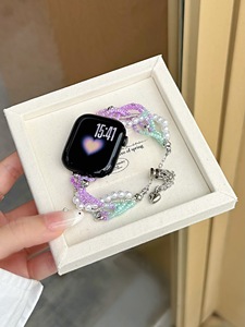 Correa de Reloj de Perlas de Lujo para Reloj Inteligente de 38-49 mm, Estilo Joyería, Cadena para Mujer, Regalo - Product Image 6
