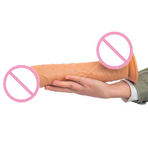 12 Zoll Fleisch Schwarz Braun Farbe Realistischer <span class=keywords><strong>Dildo</strong></span> Sexspielzeug Penis für Frauen - Product Image 2