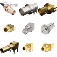 RF Coaxial Connector 731750050 Triax Plug Straight 3 Slots Clamp TWC-78-2 and TWC-124-2 Cable Brass Body Nickel Plated B