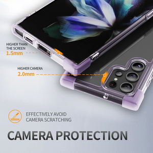 Pour <span class=keywords><strong>Samsung</strong></span> <span class=keywords><strong>Galaxy</strong></span> S23 <span class=keywords><strong>Ultra</strong></span> S21 Plus S22 <span class=keywords><strong>S20</strong></span> FE Transparent souple TPU quatre coins antichoc dur acrylique couverture étui de téléphone portable - Product Image 3