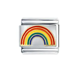 Rvs Sieraden Composable Links 9Mm Classic Maat Vrouwen Enamel Rainbow Italiaanse Charme Armband Fit Grote Merken