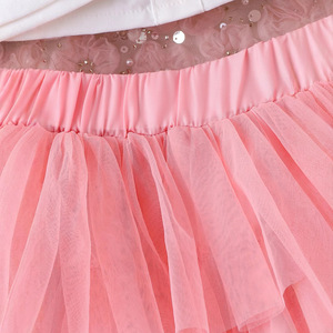 เสื้อผ้าเด็กผู้หญิงอายุ 3-7 ปี ชุดกระโปรงบัลเลต์สีพื้นประดับหัวเข็มขัดสำหรับฤดูร้อน เหมาะสำหรับใส่ในชีวิตประจำวัน - Product Image 5