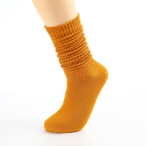 Wholesale Bulk Ladies Colorful Embroidery Logo Scrunch Knit <b>Socks</b> Thick Long Women Slouch <b>Socks</b> for Adult High Quality - Product Image 2
