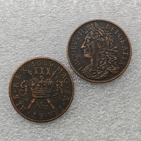 Moneda de 30 Peniques de Irlanda de 1689 - James II (Moneda de Gran Denominación) - Monedas Conmemorativas de Estilo Antiguo, Regalos, Decoración del Hogar