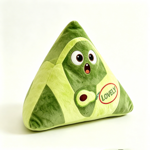 Peluche Zongzi, coussin en forme de boulette de riz, peluche du Festival des Bateaux-Dragons, coussin alimentaire triangulaire, peluche patchwork verte, fête chinoise - Product Image 1