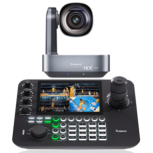 Tenveo NDI PTZ camera và bộ điều khiển vl12u 4k PTZ confernece Camera 12X Zoom ai tự động theo dõi + kb300pro PTZ joystick điều khiển - Product Image 1