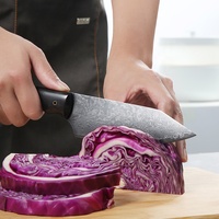 Couteau à steak de cuisine damassé fait à la main manche en ébène de haute qualité produits en gros de la Chine