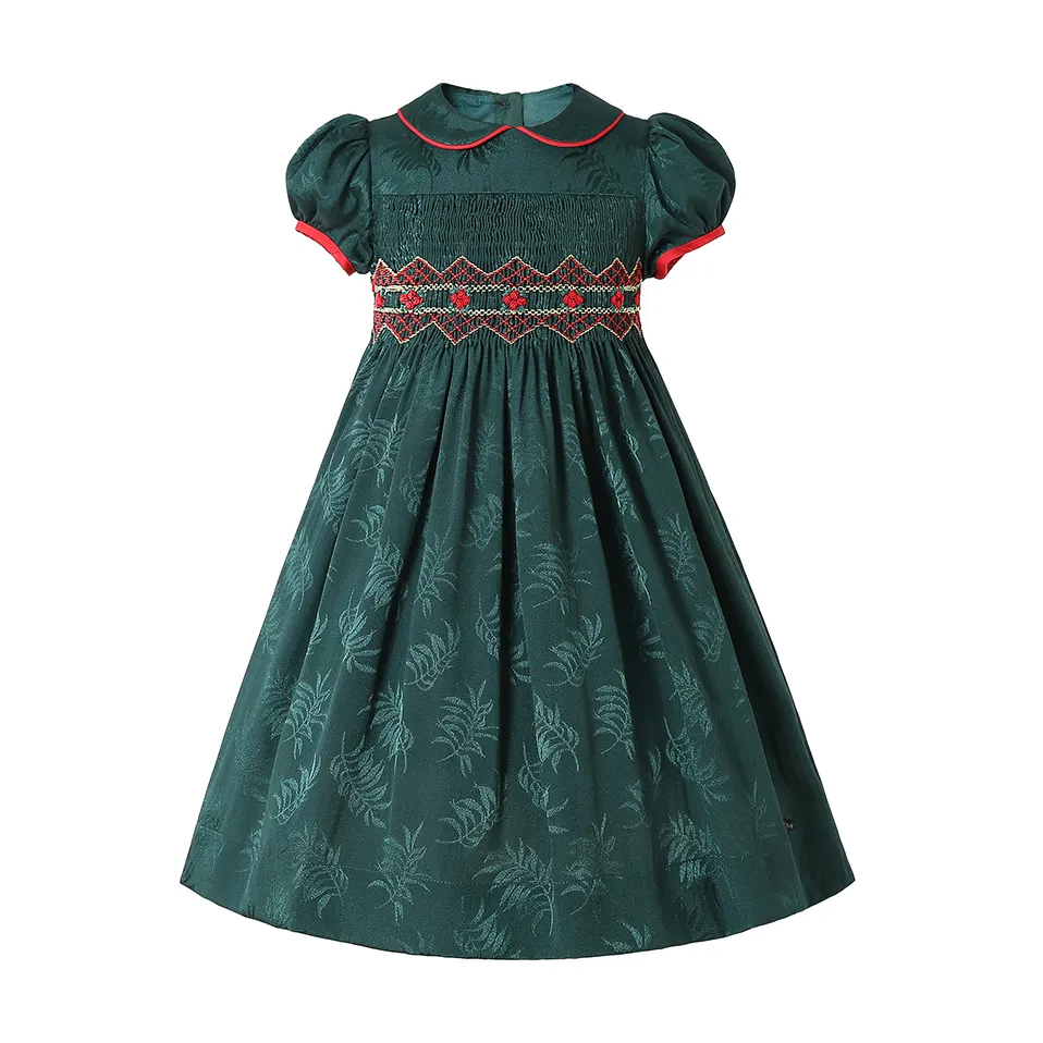 فساتين أميرة زفاف جديدة مصنوعة يدويًا لون أخضر بتصميم أطفال الأطفال مناسبة لحفلات أعياد الميلاد من Pettigirl للبيع بالجملة ملابس 1 حقيبة = 1 قطعة