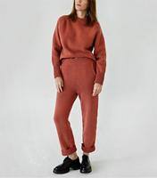 Ensemble pull-over pantalon en cachemire d'hiver pour femmes, respirant, à col ras du cou, vêtements pour femmes, vente en gros sur mesure