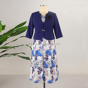 Robe de princesse décontractée à boutons et motifs floraux orange pour femmes grandes tailles, 100 % polyester respirant, longueur genou, tenue d'église - Product Image 5