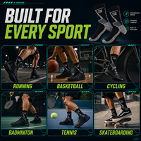 Chaussettes de sport respirantes avec logo personnalisé, soutien coussiné, amortissement des chocs, pour la course à pied, saison automne