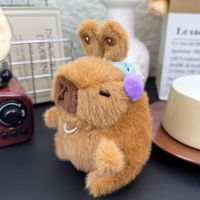 Nouveau jouet en peluche amusant Capybara avec des oreilles, porte-clés, peluche douce en coton PP rembourrée avec des oreilles mobiles, pendentif en peluche, cadeaux