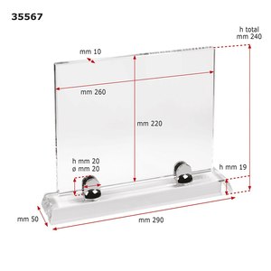 Piastra di Vetro 260x220 mm con Base per Trofei, Medaglie e Targhe - Product Image 3
