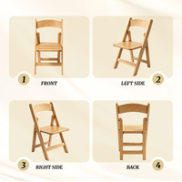 Chaises de jardin pliantes en bois massif pour terrasse de restaurant - Durables, légères, empilables et portables