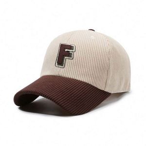 High Quality Unisex <b>Plain</b> Two Tone 6 Panel Blank Corduroy Hat Baseball <b>Cap</b> with Customized Embroidery Logo - Product Image 5