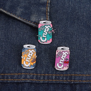 Cute Zinc Alloy Enamel <b>Pin</b> Soda Can Juice Cartoon Brooches <b>Pins</b> Soft Enamel Lapel <b>Badge</b> Funny Backpack Clothing Accessories - Product Image 2