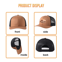 Gorra Unisex para Adultos, Talla Única, con Parches Bordados Duraderos, Tejido de Secado Rápido, Costuras en Contraste, Malla, Estilo Camionero