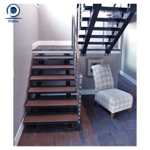 Best-seller Poulie simple droite au design moderne et populaire Escaliers en bois de luxe Garde-corps en verre Escalier <span class=keywords><strong>Momo</strong></span> - Product Image 2