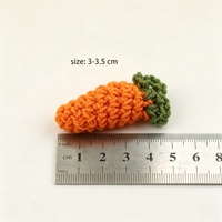 Appliques brodées au crochet à la main en forme de mini carotte 3D, 3,5 cm, en coton tricoté pour vêtements, sacs, coiffures, loisirs créatifs pour enfants et décoration