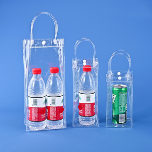 Sacola de compras para presente de plástico transparente com botão, sacola de compras para mulheres com logotipo personalizado à prova d'água barata por atacado - Product Image 3