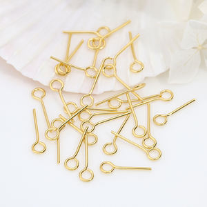 Đơn giản đồ trang sức bằng đồng thau phát hiện mạ Vàng Pin Conector 20mm 30mm <span class=keywords><strong>40mm</strong></span> 50mm mở vòng đầu pin dây chân mắt đồ trang sức làm - Product Image 4