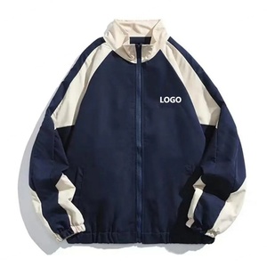 Custom Colorblock Vintage Windbreaker <b>Jacket</b> Summer <b>Lightweight</b> <b>Running</b> Zip up Sport Polyester Windproof <b>Jacket</b> - Product Image 1