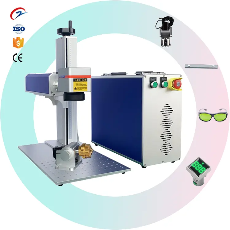 Dogtag Engraver Machine Split Type Fiber Laser 50 W 30 Watt Marking Machine Optical Key Chain Printing Machine