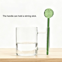 Mug à café en verre moderne, écologique et créatif, avec poignée, transparent, compatible micro-ondes et lave-vaisselle, pour le bureau, la maison et les fêtes