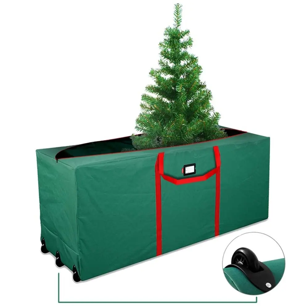 Large holiday Xmas tree organizer bag zippered waterproof Christmas tree storage bag