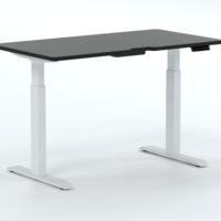 Bureau d'angle exécutif pour la maison, livraison directe, gris, réglable électriquement