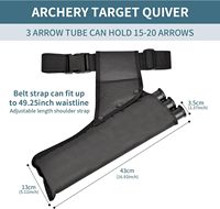 Sacoche à flèches avec bandoulière et ceinture |   Pochette pour flèches d'entraînement |   Support de flèches arrière avec tige en nylon pour le tir sur cible