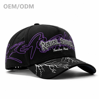 Casquette Snapback Tendance en Coton 100% avec Doublure en Satin et Broderie Plate Personnalisée, Violet Fumé, avec Logo pour Cadeaux Promotionnels OEM ODM