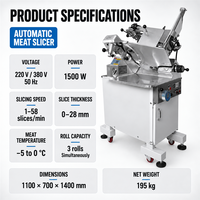 Machine automatique à trancher le bœuf et le mouton, corps en alliage d'aluminium et de magnésium, transmission par courroie stable pour la transformation alimentaire au sol