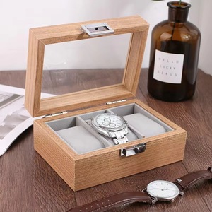 Nueva caja de reloj de bambú ecológica, elegante caja de almacenamiento de relojes de estilo chino, caja de joyería de bambú con tapa abatible a prueba de polvo para escritorio. - Product Image 4