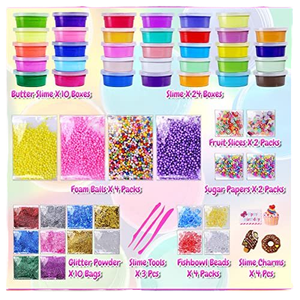 Kit de Slime de 16 Colores para Hacer Manualidades, Fácil de Usar, Bajo Mantenimiento, Calidad Garantizada, Varios Slimes Transparentes con Adornos - Product Image 2