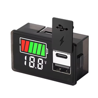 DC 8 ~ 30V type-c USB batterie de voiture voltmètre indicateur de niveau de Charge batterie au Lithium compteur de capacité affichage de Test testeur de LED