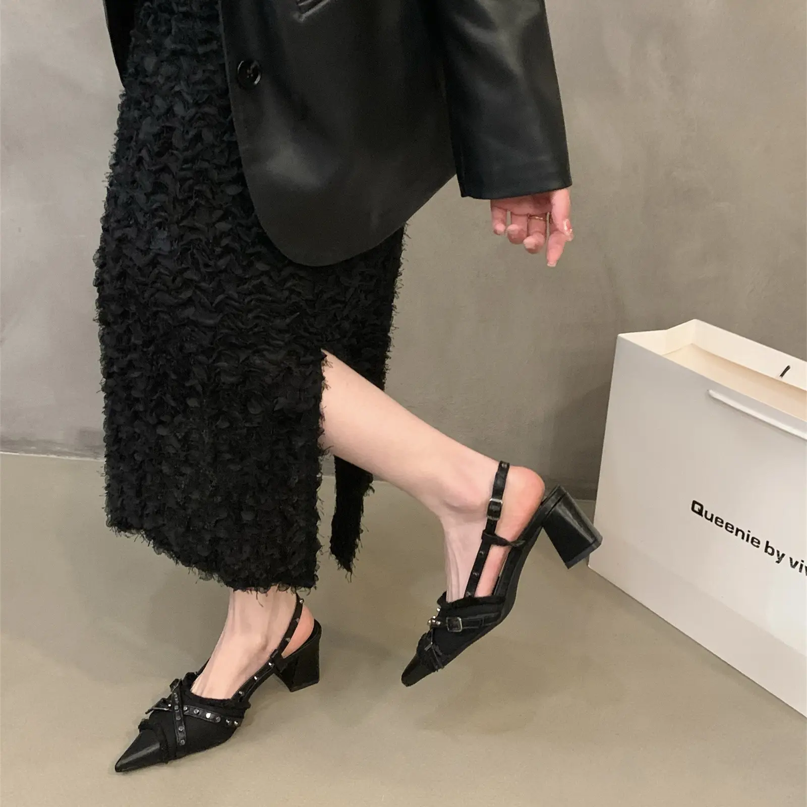 2024 moda Slip On Slingback Thin s señoras Sandalias de tacón alto mujeres bombas sandalia zapatos