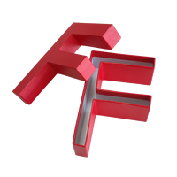 Vente en gros de boîte d'emballage en carton vide personnalisée, stratification mate en forme d'alphabet éponge pour fête d'anniversaire en famille en relief
