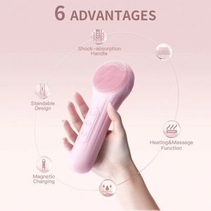 Brosse nettoyante électrique en silicone pour le visage, nettoyage en profondeur des pores, élimination de la saleté et de l'excès de sébum, outil de nettoyage doux pour le visage - Product Image 4