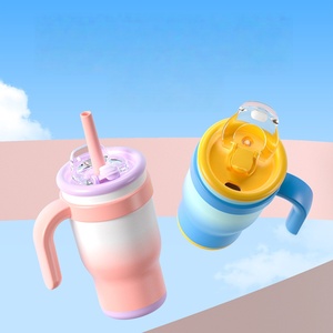 Vaso Térmico <span class=keywords><strong>de</strong></span> Acero Inoxidable <span class=keywords><strong>de</strong></span> 14oz con Pajita para Niños, para <span class=keywords><strong>Coche</strong></span>, Hogar, Vehículo, Estudiantes, Botella Portátil con Asa - Product Image 3