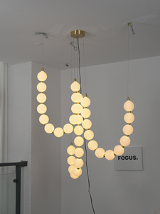 Creative Glass Ball Necklace Chandelier Modern Gold Pendant Light Dining Room Bar <strong>Kitchen</strong> Island Project <strong>Lamp</strong> Factory Wholesale - Product Image 3