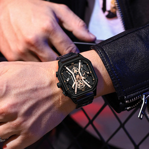 CRRJU 2313S Venta caliente China hombre reloj de bajo costo correa de acero inoxidable cuadrado Chrono en stock Casual reloj de la empresa - Product Image 3