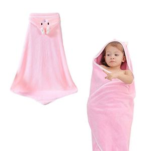 Serviette de bain pour enfants hautement absorbante avec motif animal, en tissu polaire corail, en vente - Product Image 3
