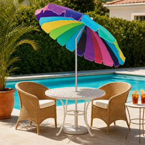 <span class=keywords><strong>Parasol</strong></span> de plage moderne TNT Jumbo Rainbow de 2,25 m, <span class=keywords><strong>grand</strong></span> <span class=keywords><strong>parasol</strong></span> d'extérieur pour hôtel, patio, avec inclinaison, protection solaire <span class=keywords><strong>multicolore</strong></span> pour jardin, piscine - Product Image 4